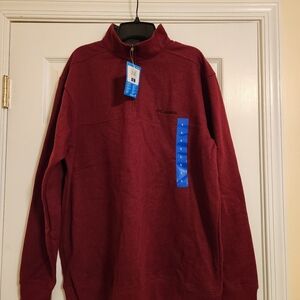 NWT Men's Columbia half zip pullover. L, Jasper Red